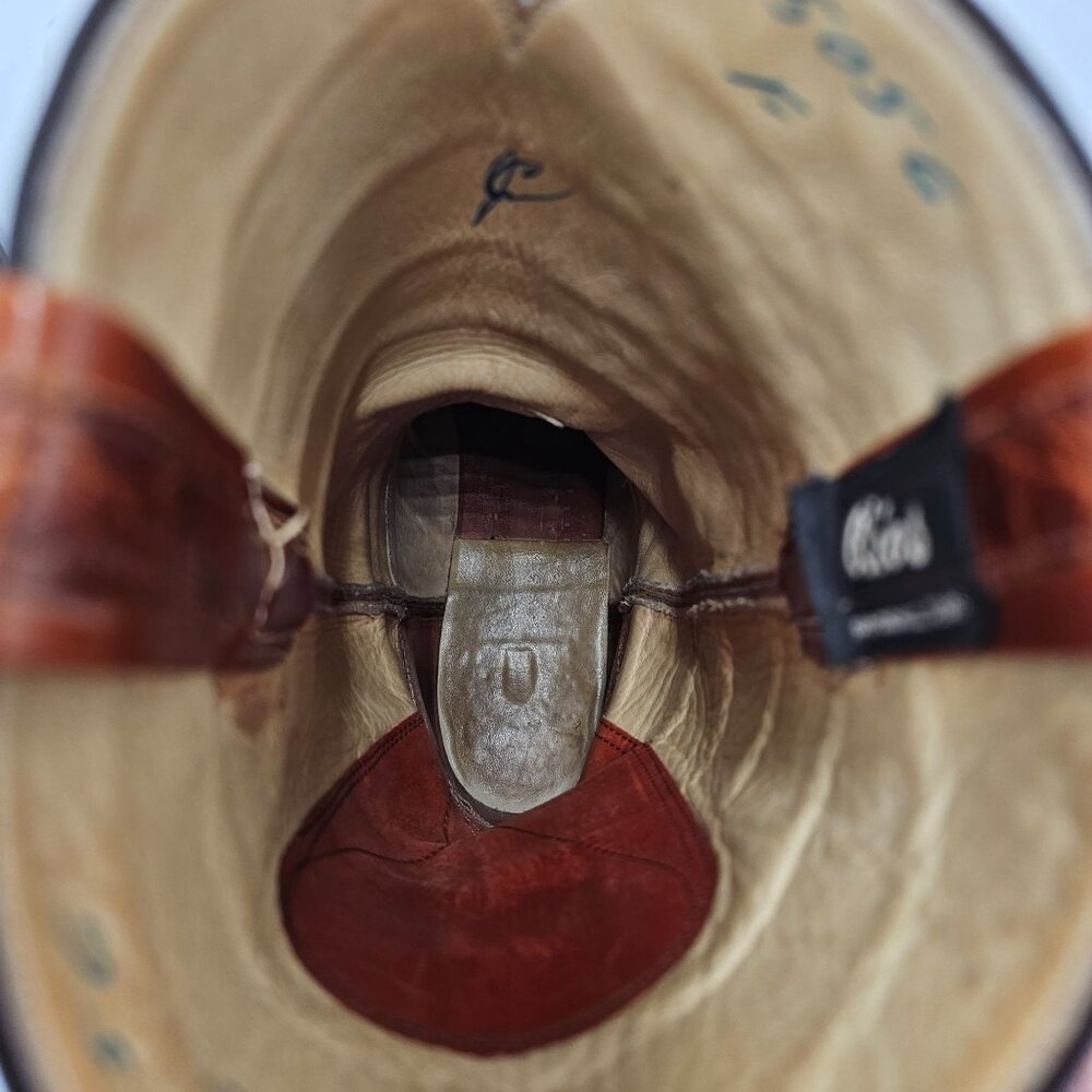 Vintage Rios of Mercedes Custom Full Alligator Brown Cowboy Boots Raymondville - Picture 12 of 16